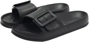 Epsion Women's Comfort Sandal Adjustable Buckle Flat Slipper Outdoor Slides with Arch Support Summer Beach Home Casual Sandles