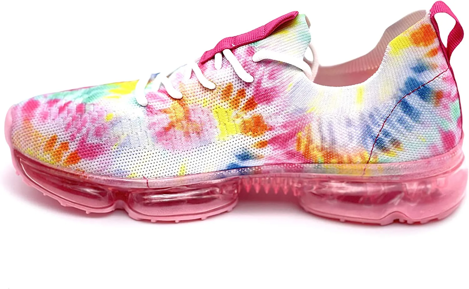 Forever Link Womens Air Cushion Fashion Sneakers Breathable Knit Comfortable Lightweight Walking Shoes, Multi Tie Dye, 8.5