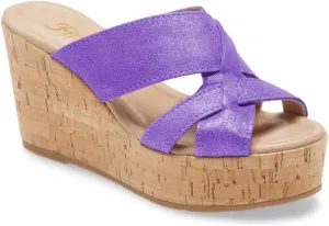 FOWT Women’s Cork Wedge Sandals Cross Strappy High Platform Open Toe Slippers Slip-On Chunky Heels Wide Width Available Shoes Outdoor Beach Casual Size 4-16 US