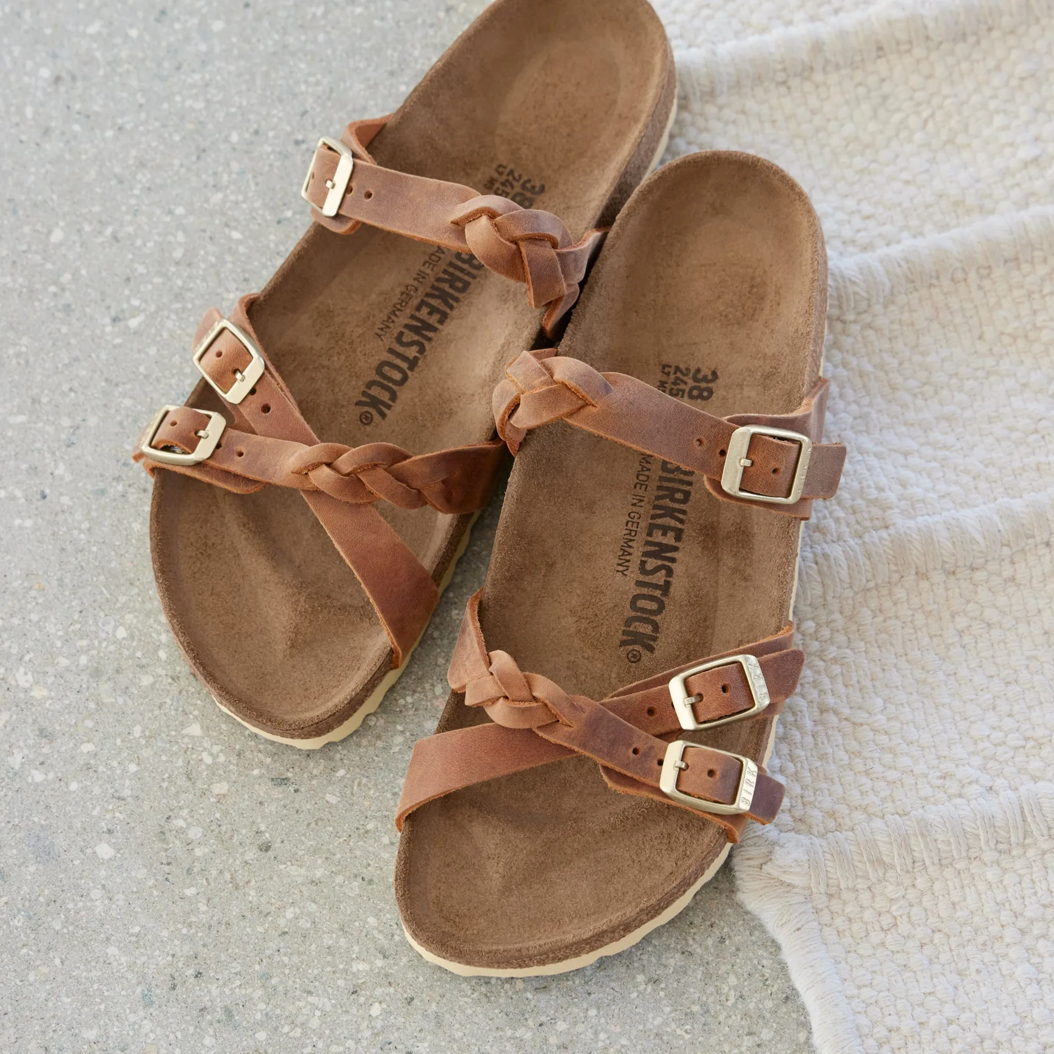 FRANCA BRAID - COGNAC - OIL LEATHER