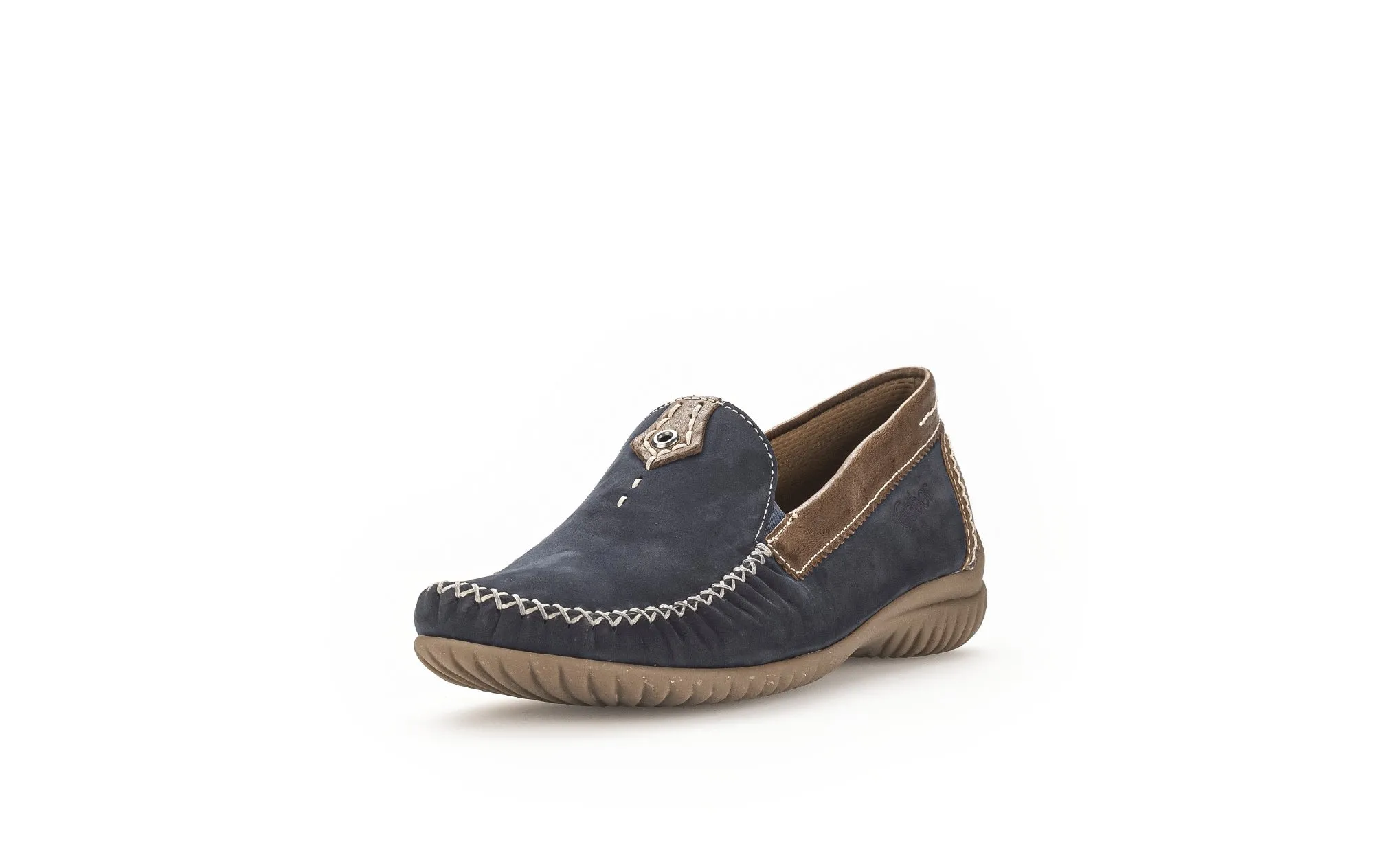GABOR - 26.090.46 FLAT LOAFER - NAVY/TAN