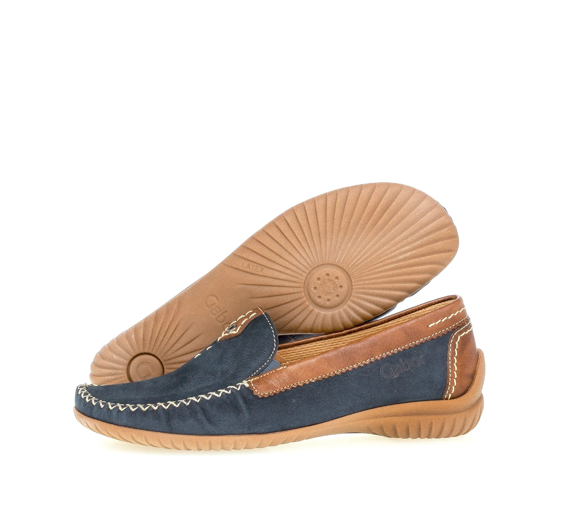 GABOR - 26.090.46 FLAT LOAFER - NAVY/TAN