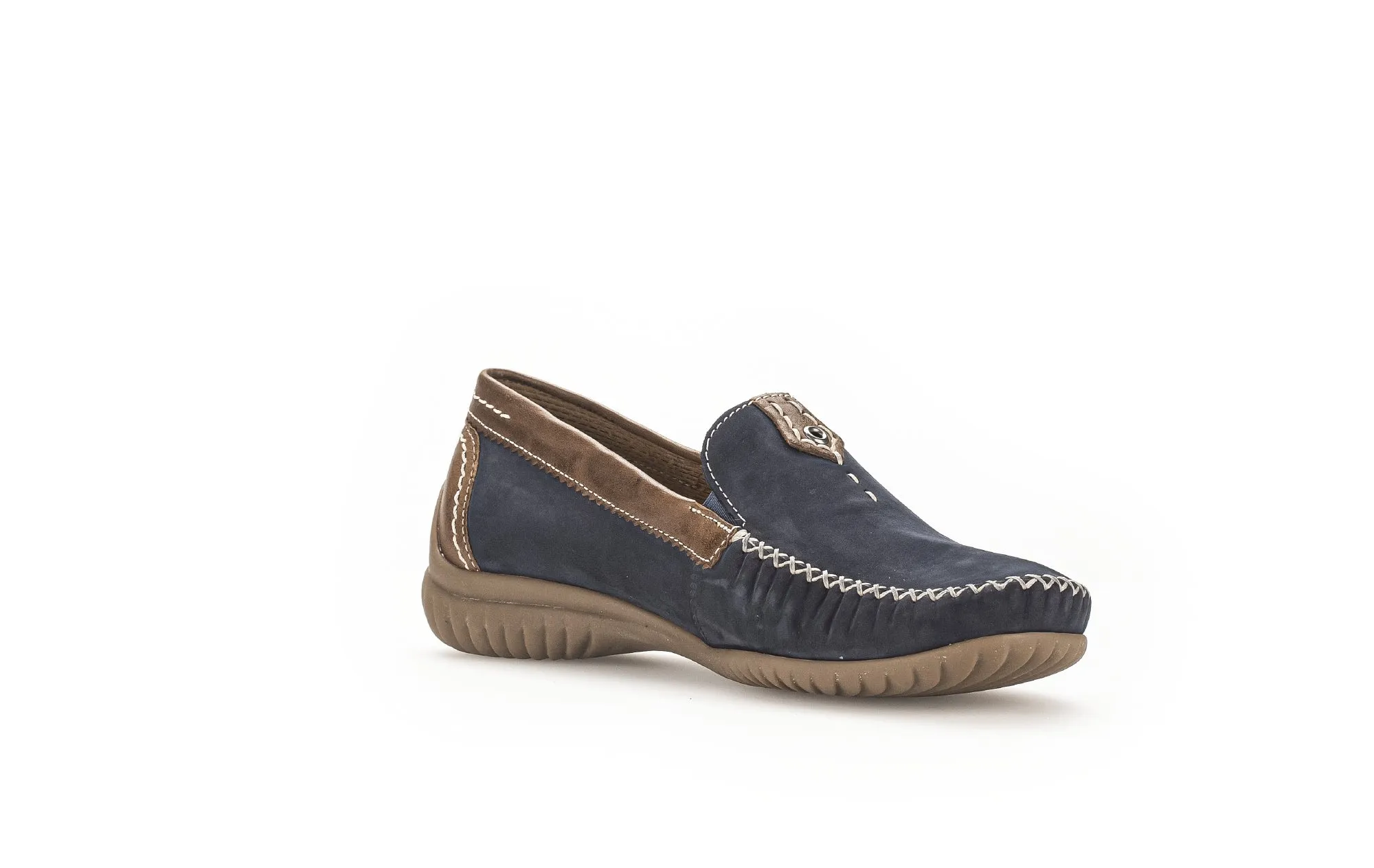 GABOR - 26.090.46 FLAT LOAFER - NAVY/TAN