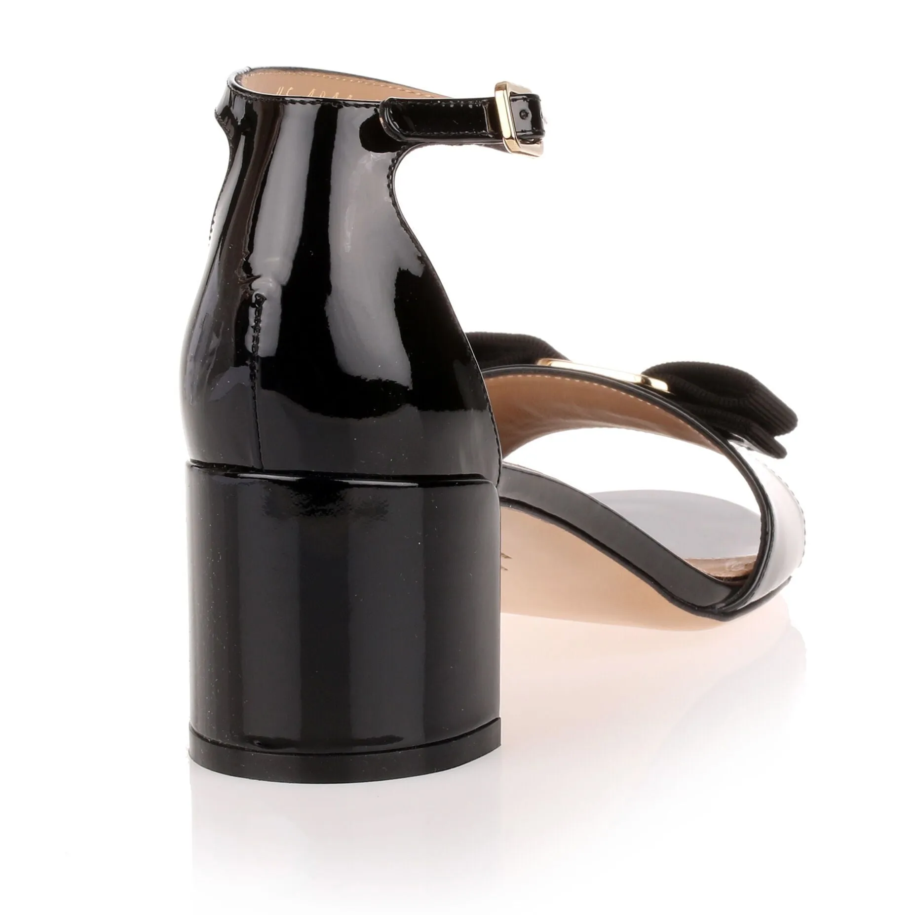 Gavina black patent leather sandal