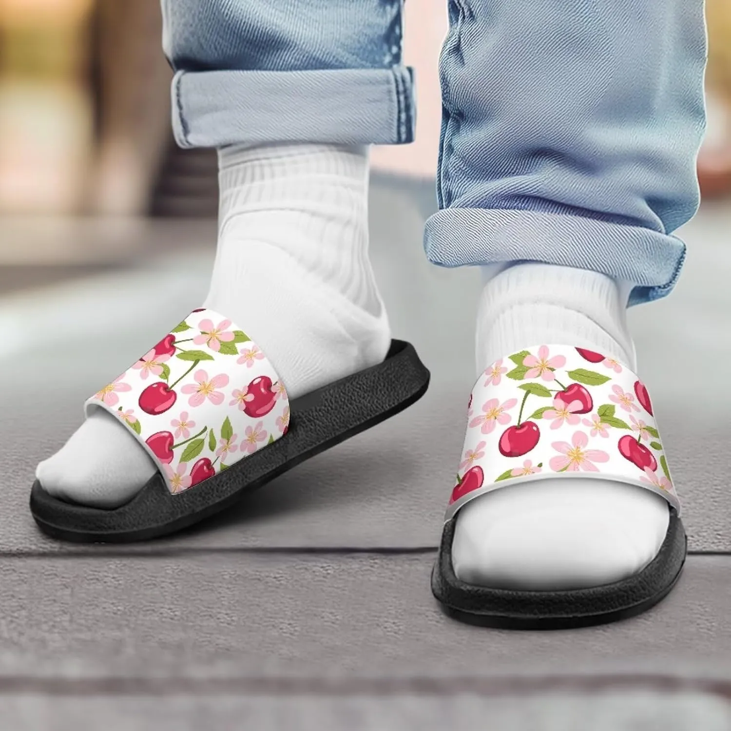 Girls Slides Sandals Anti Slip Shower Pool Sandal Ultra Comfy Open Toe Slippers for Indoor Outdoor Little Kid/Big Kid