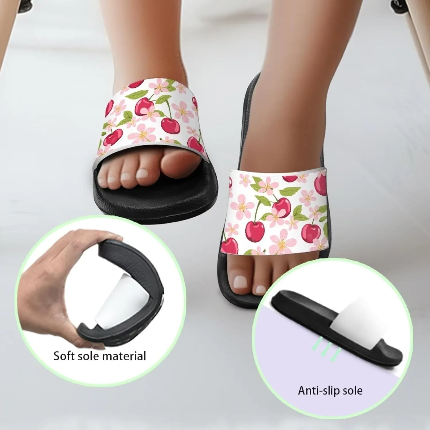 Girls Slides Sandals Anti Slip Shower Pool Sandal Ultra Comfy Open Toe Slippers for Indoor Outdoor Little Kid/Big Kid