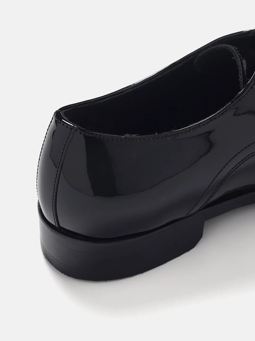 Gordon And Bros Patent Black Men Plain Derby Lace Up Shoes