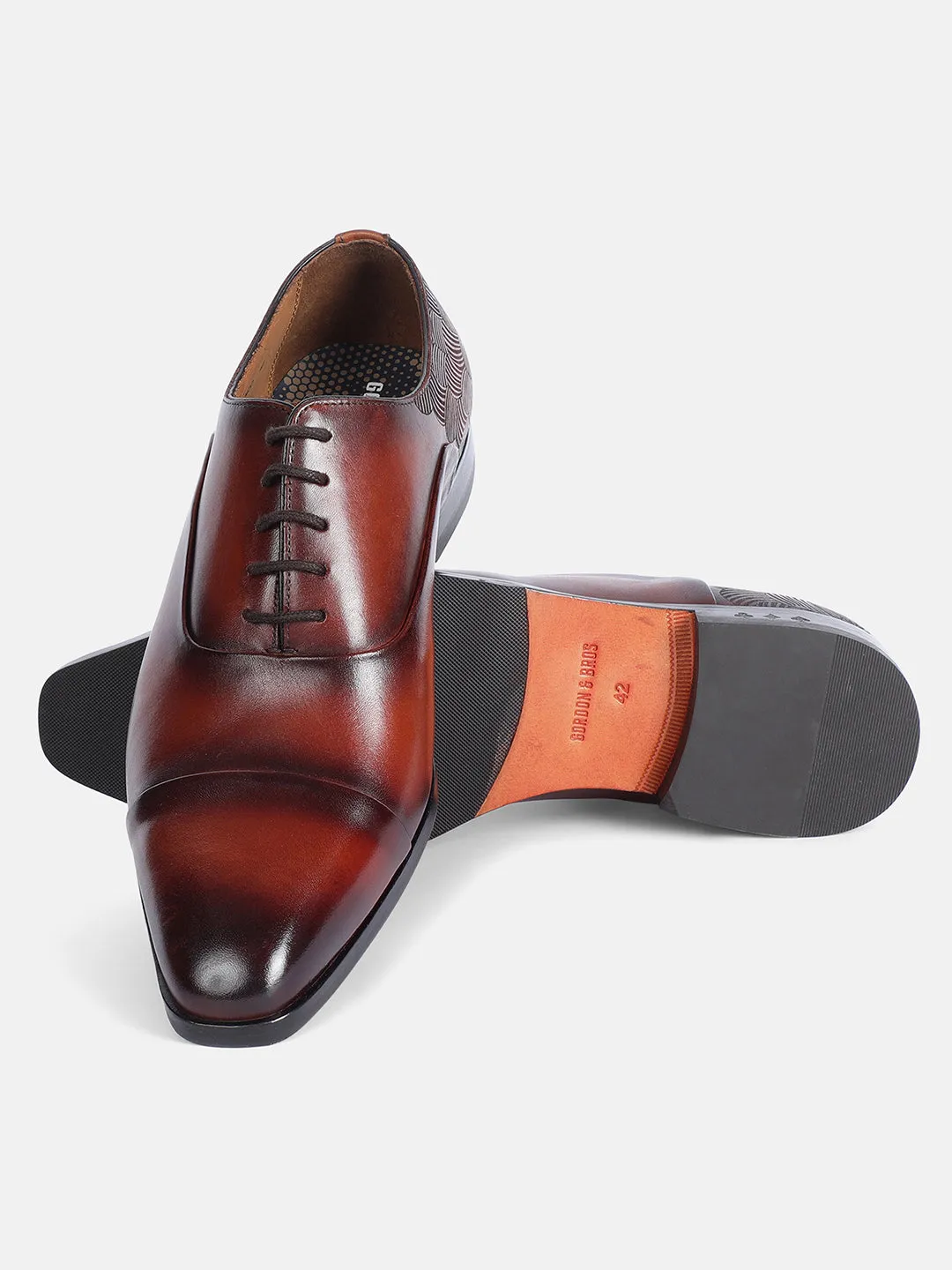 Gordon And Bros Tan Men Derby Lace Up Shoes