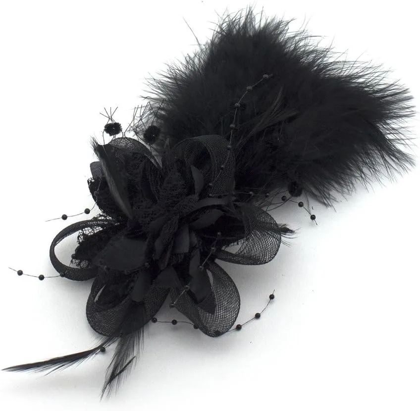 HAND Ladies' Fashionable Soft Feather Net Ascot/Derby Day Fascinator Headdress