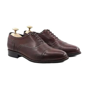 Handmade Men Dark Brown Leather Lace Up Dress Shoes, Formal Business Shoes