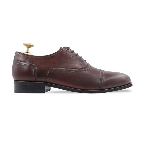 Handmade Men Dark Brown Leather Lace Up Dress Shoes, Formal Business Shoes
