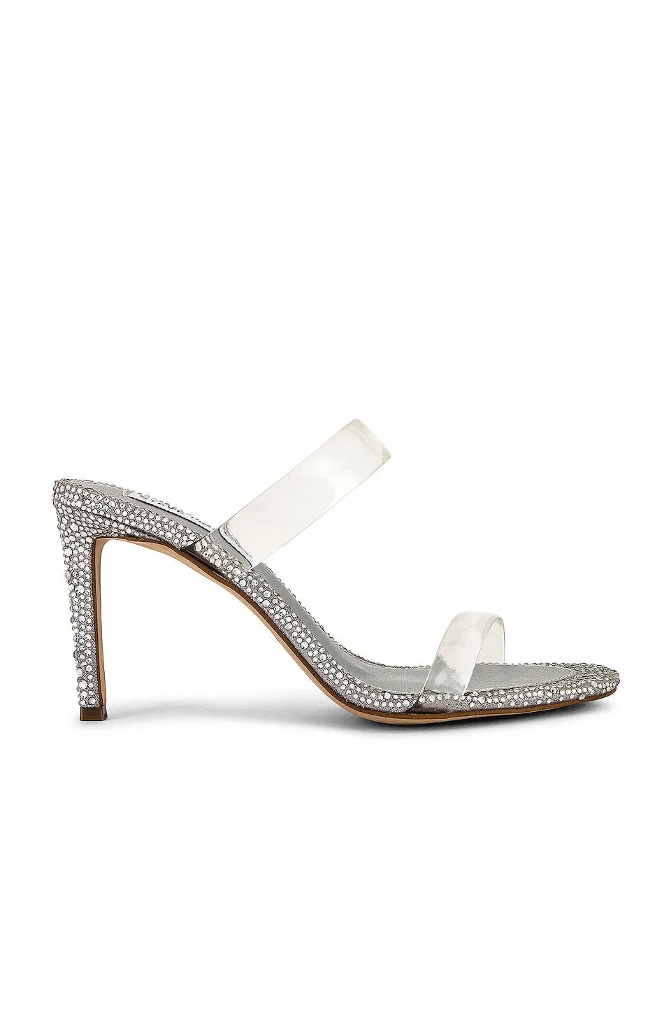 Heeled Steve Madden Round-toe Slides Detail Clear Clear Best-priced Band Dual-purpose Just Double Sandals