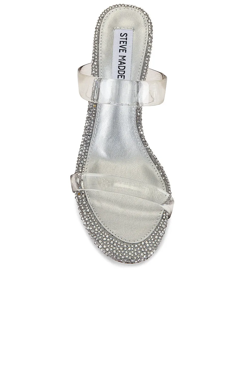 Heeled Steve Madden Round-toe Slides Detail Clear Clear Best-priced Band Dual-purpose Just Double Sandals