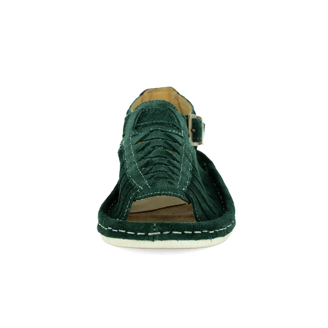 Kgosi : Leather Sandal in Forest Suede