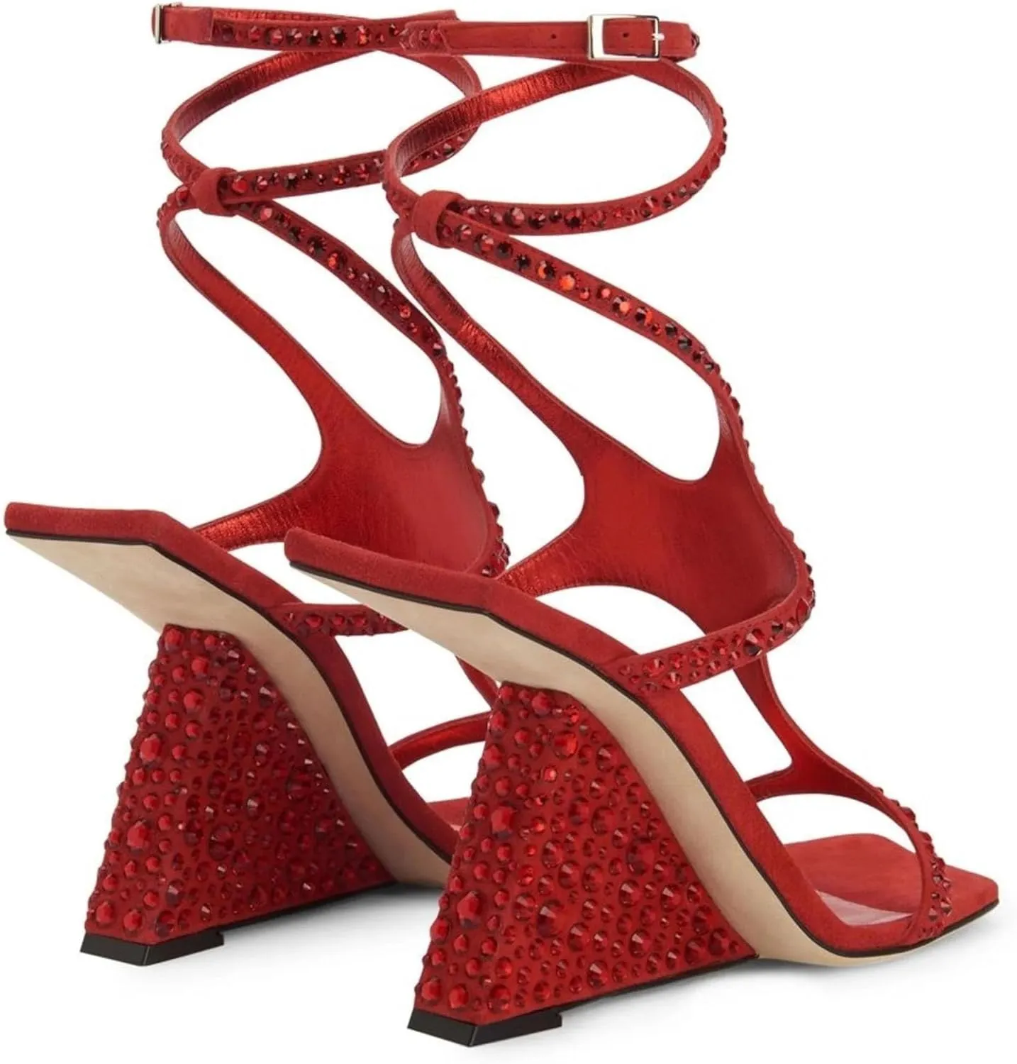 Kluolandi Women's Wedge Heeled Sandals Open Toe Criss-cross Strappy Sandals Heels Dress Shoes with Cut-out Design