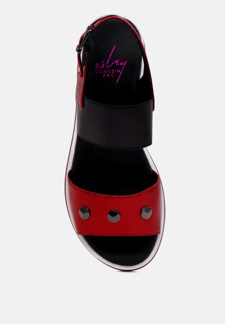 Layla Studded Wedge Sandals
