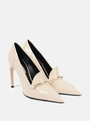 Leather loafer pumps