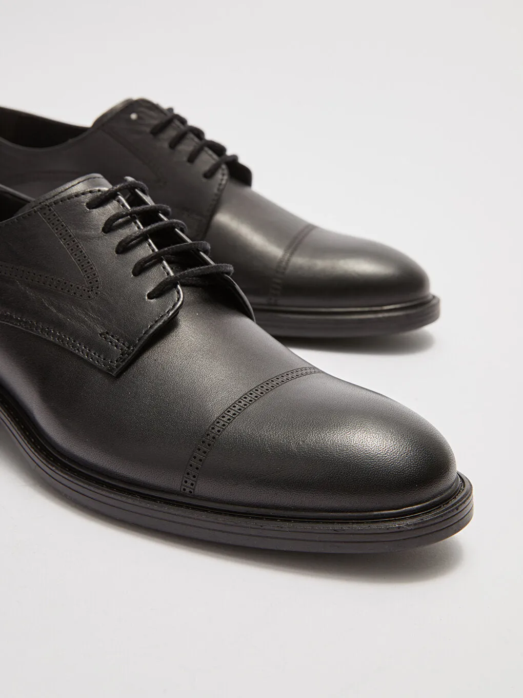 Leather Look Lace Up Derby Classic Shoes
