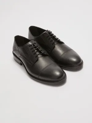Leather Look Lace Up Derby Classic Shoes