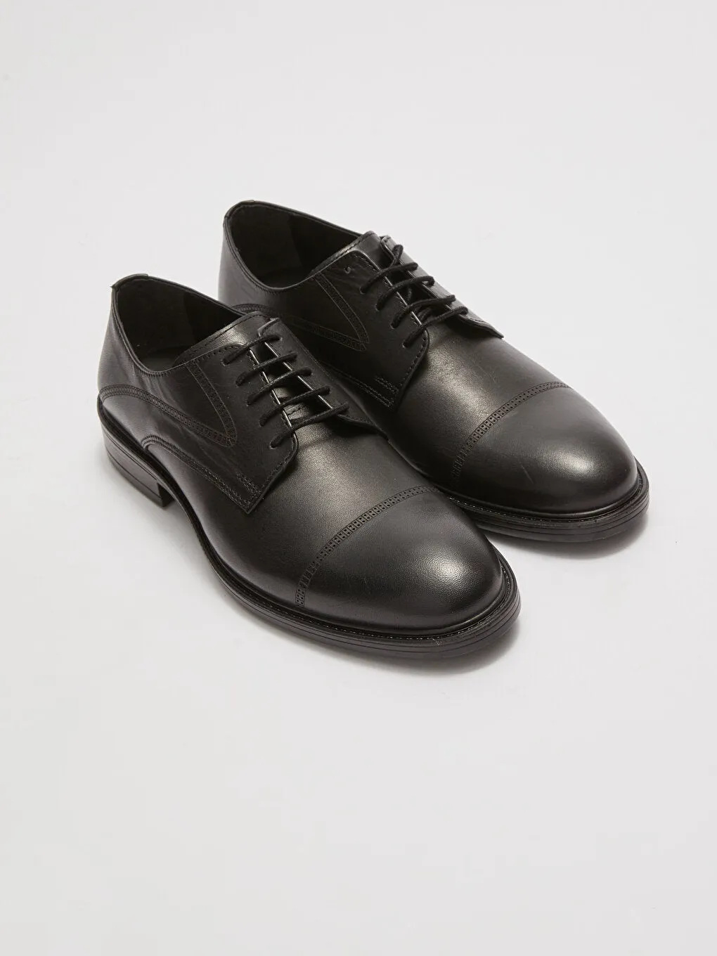 Leather Look Lace Up Derby Classic Shoes