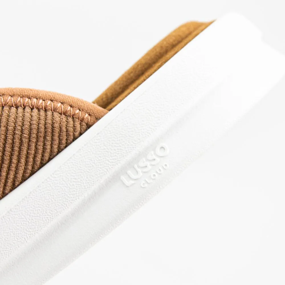 Lusso Cloud Esto Chestnut Cord Lily White Brown Slide Sandal Slippers
