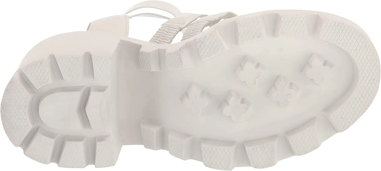 Machine learning Heel Steve Cosmic Strappy Squared Madden Heeled Special edition Toe Block Sandals Buckle White