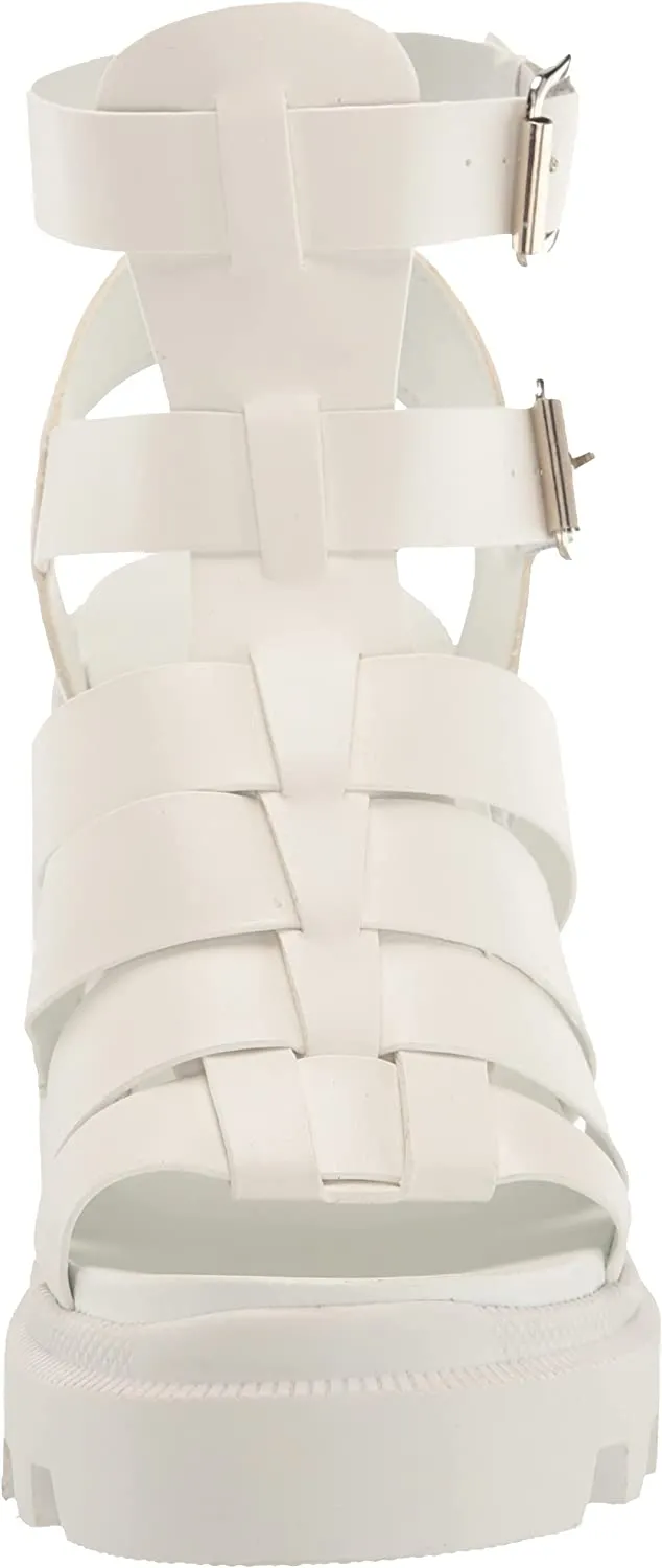 Machine learning Heel Steve Cosmic Strappy Squared Madden Heeled Special edition Toe Block Sandals Buckle White