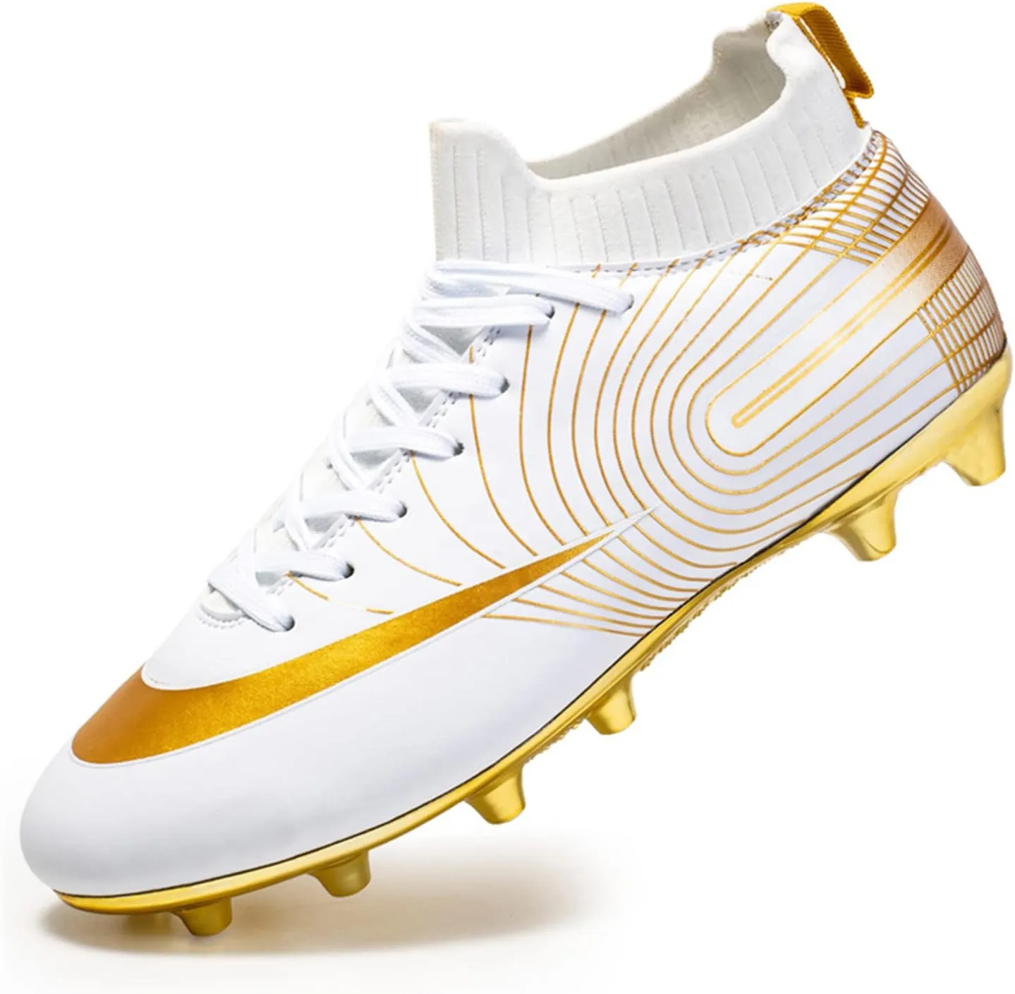 MDPCX Competitive Unisex Kids Soccer Shoes Men Indoor Outdoor Football Boots Athletic Turf Team Cleat Running Sports Lightweight Breathable Anti-Skid Damping Shoes