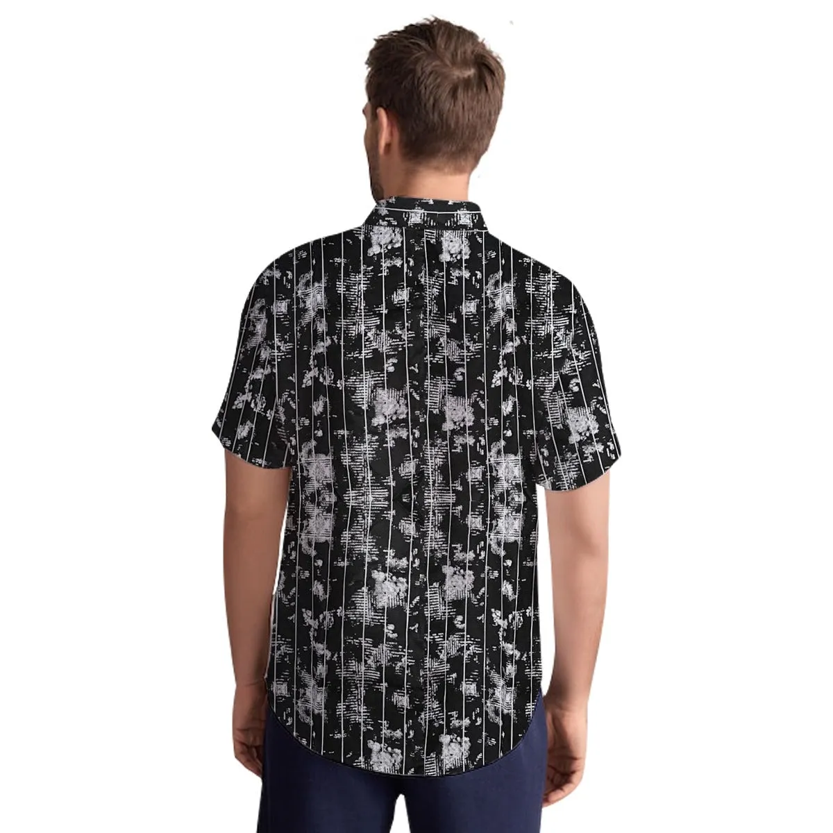 Men's All Over Cotton Half Sleeves Casual Shirt - White