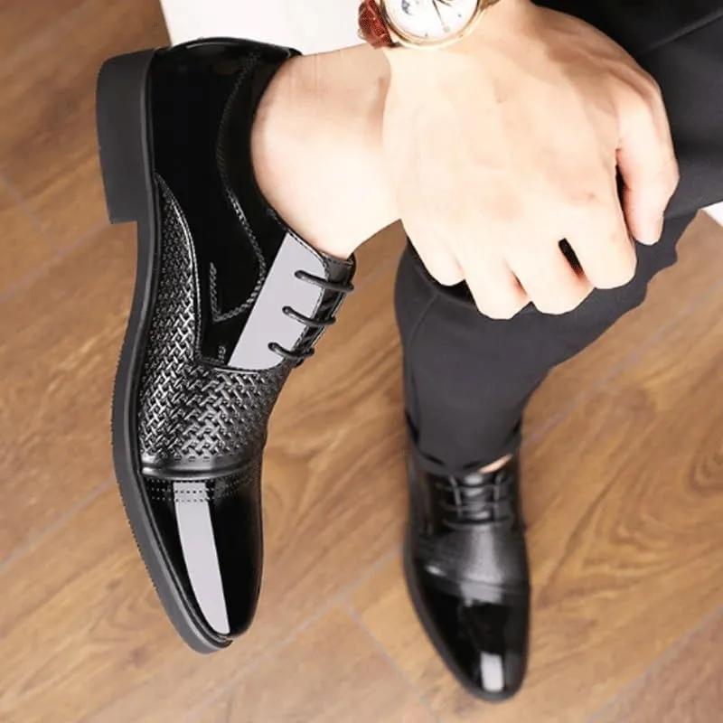 Men's Breathable Comfortable Business Lace Up Oxford Shoes Casual Oxfords Lightweight Walking Shoes Derby Shoes Work Office Business Height-Increasing Shoes