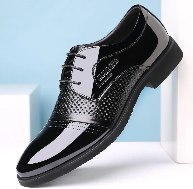 Men's Breathable Comfortable Business Lace Up Oxford Shoes Casual Oxfords Lightweight Walking Shoes Derby Shoes Work Office Business Height-Increasing Shoes