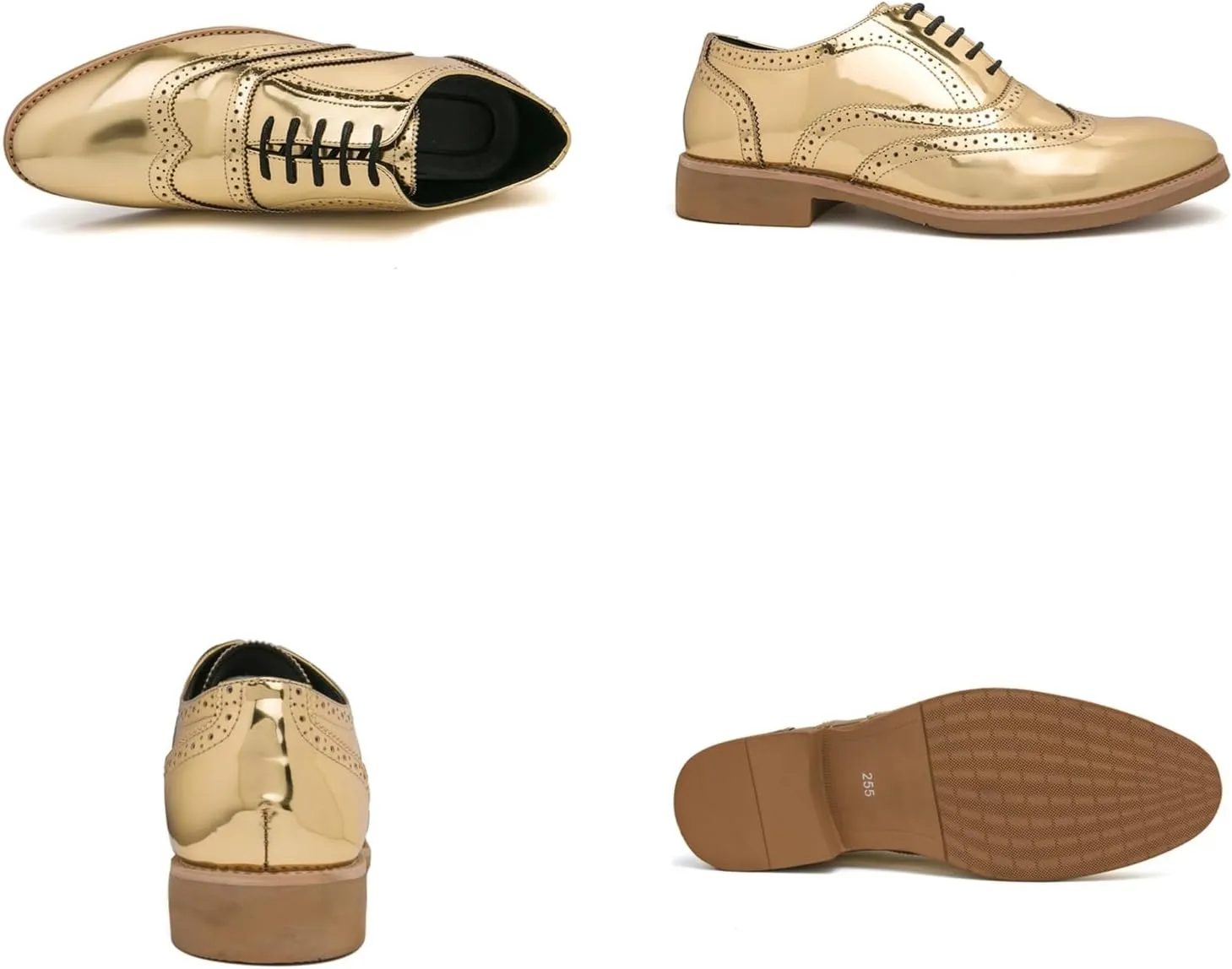 Mens Brogue Patent Leather Lace Up Formal Oxford Classic Wing Tips Tuxedo Modern Business Dress Wedding Derby Shoes