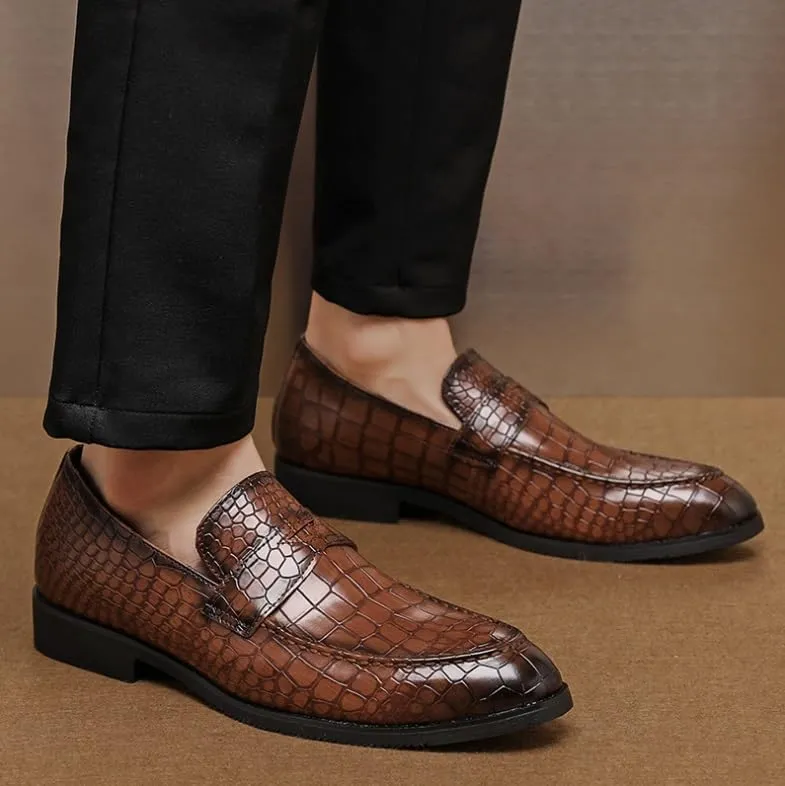 Men's Business Casual Leather Oxford Shoes Comfortable Lace Up Dress Shoes Office Work Non-Slip Derby Shoes(Brown,10)