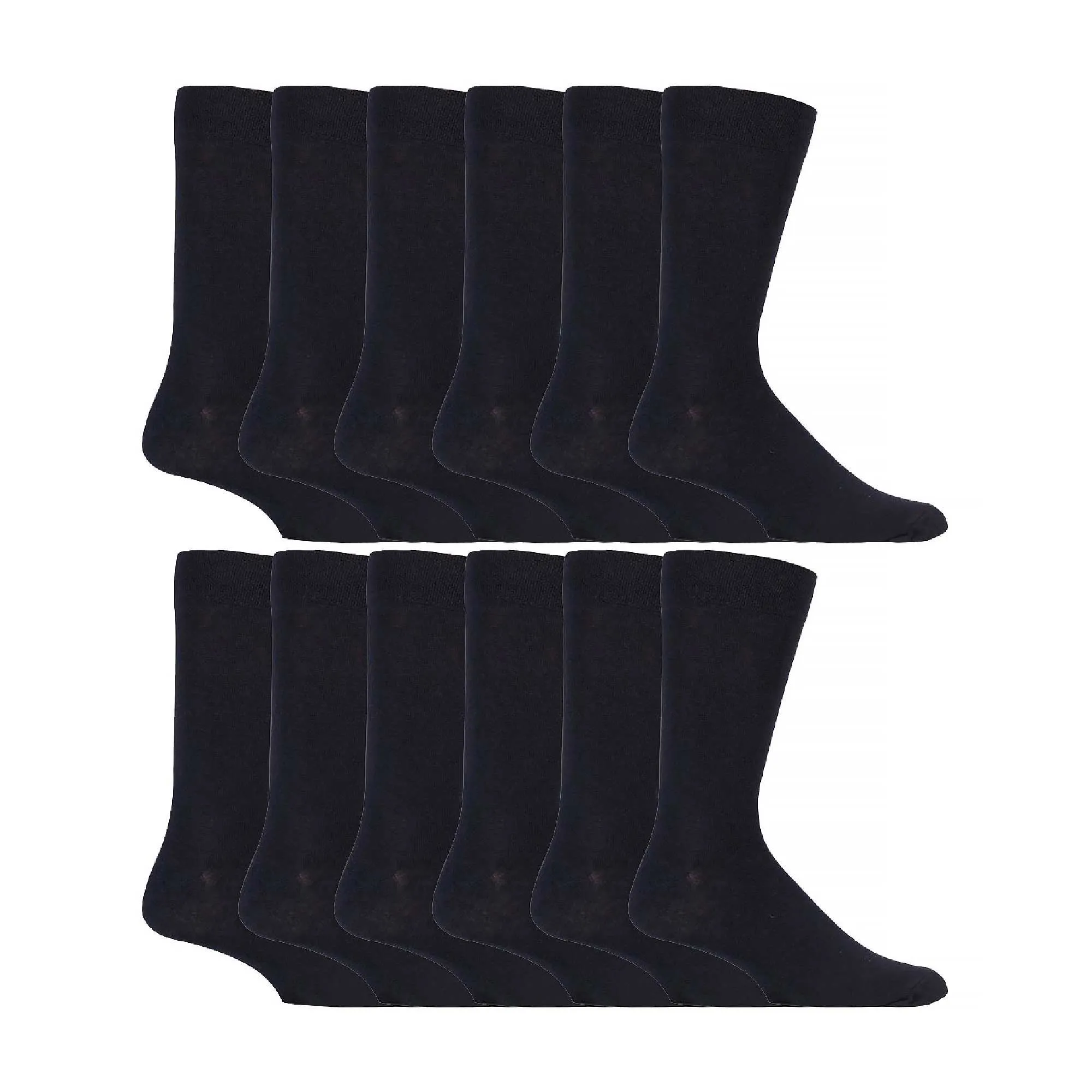 Mens Cotton Plain Black Dress Socks (Multipack Options)