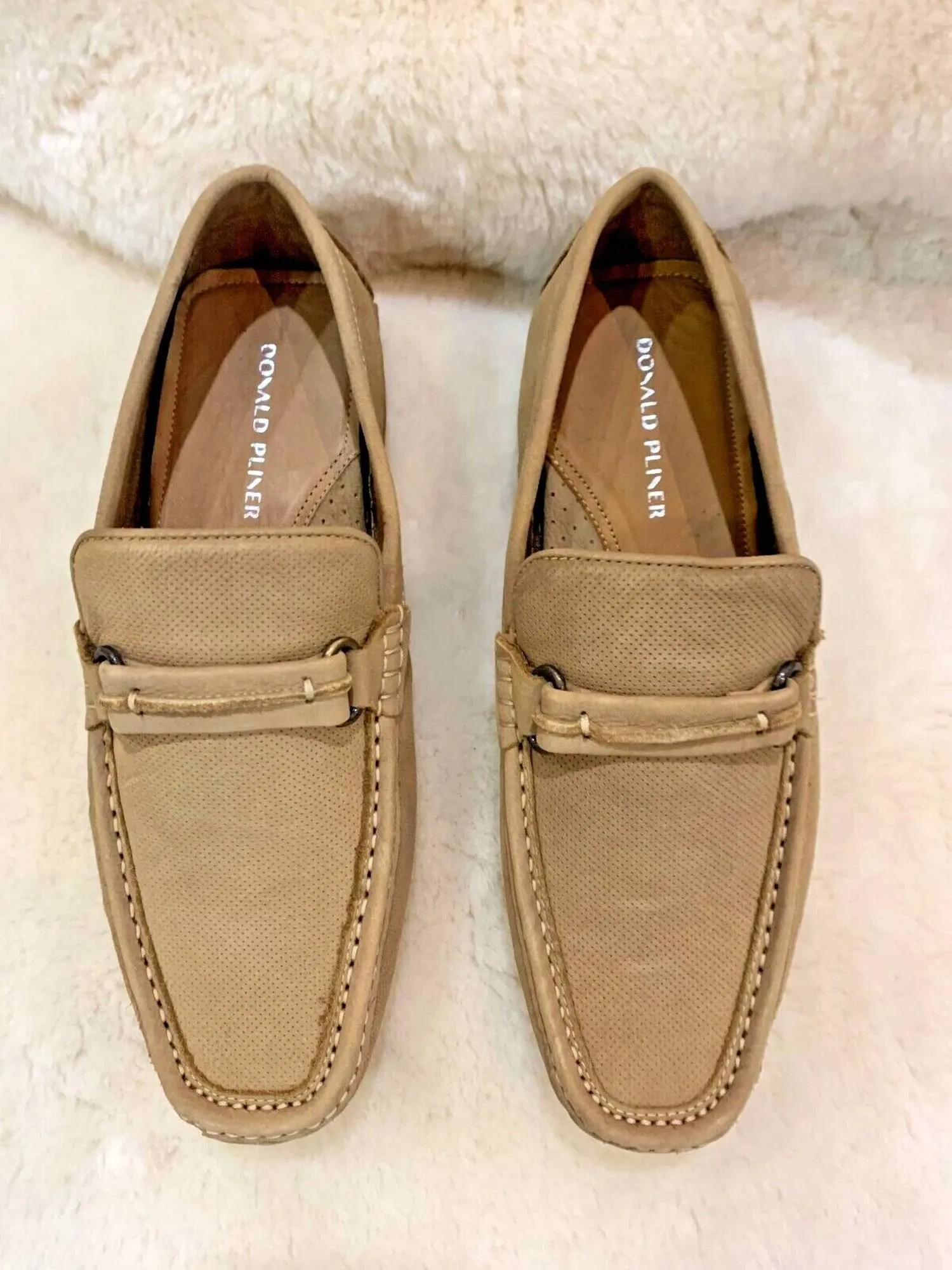Men's Donnie Leather Driver In Ecru