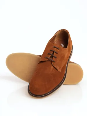 Men's Suede Lace-Up Derby Shoe - Tan