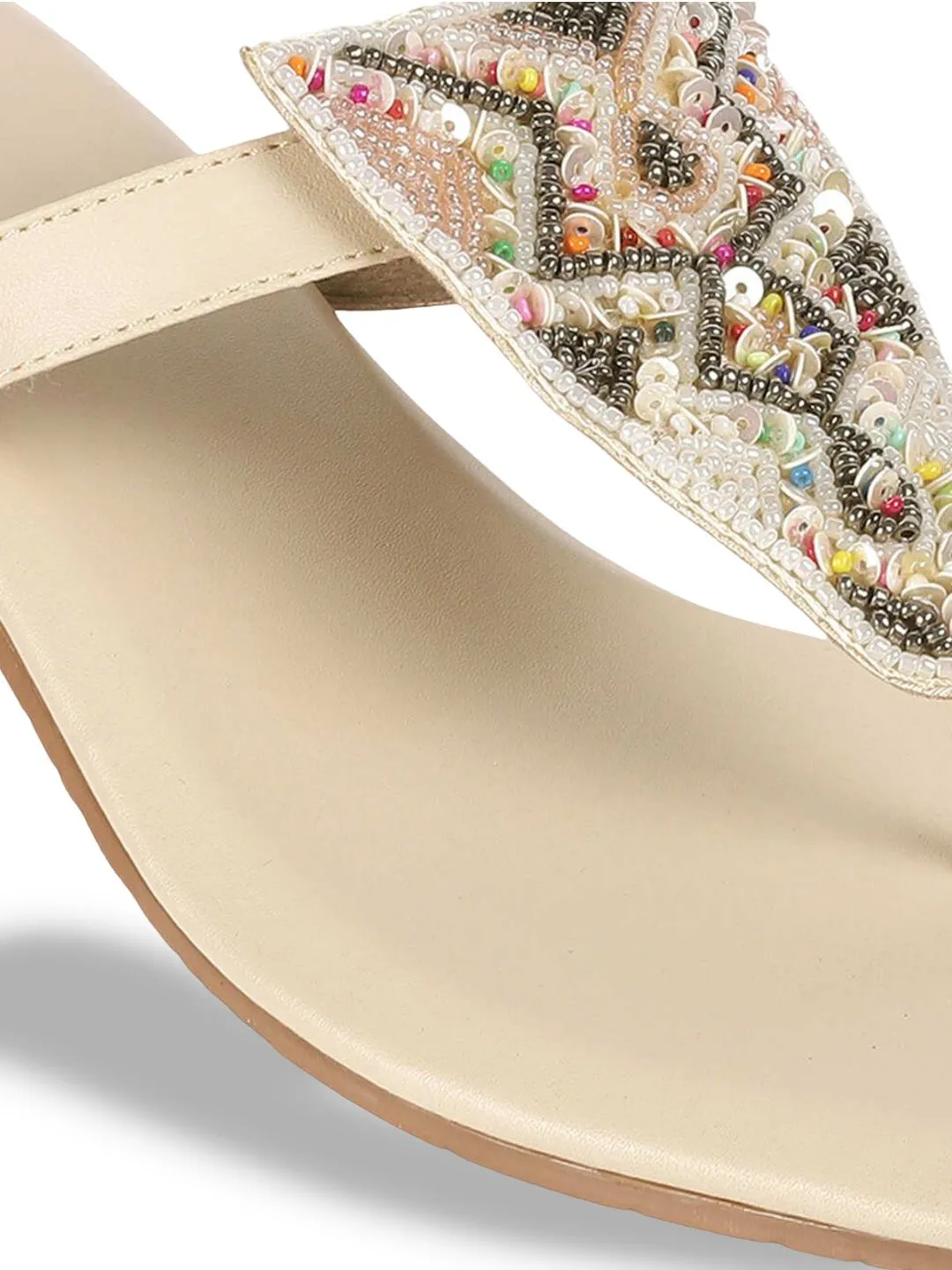 Metro Women Ethnic Embellished Block Heel Sandals