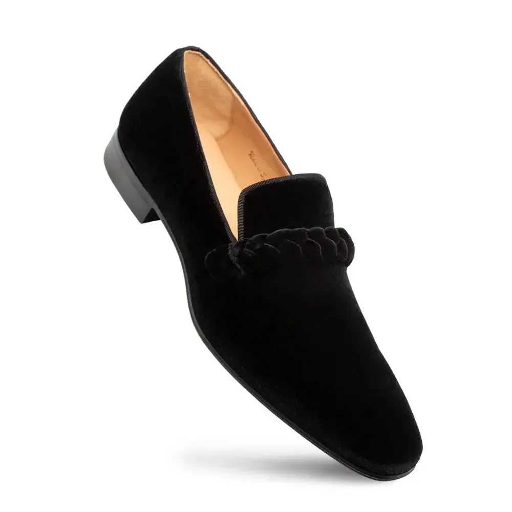 Mezlan Prima 21107 Black Genuine Velvet Slip On Loafers