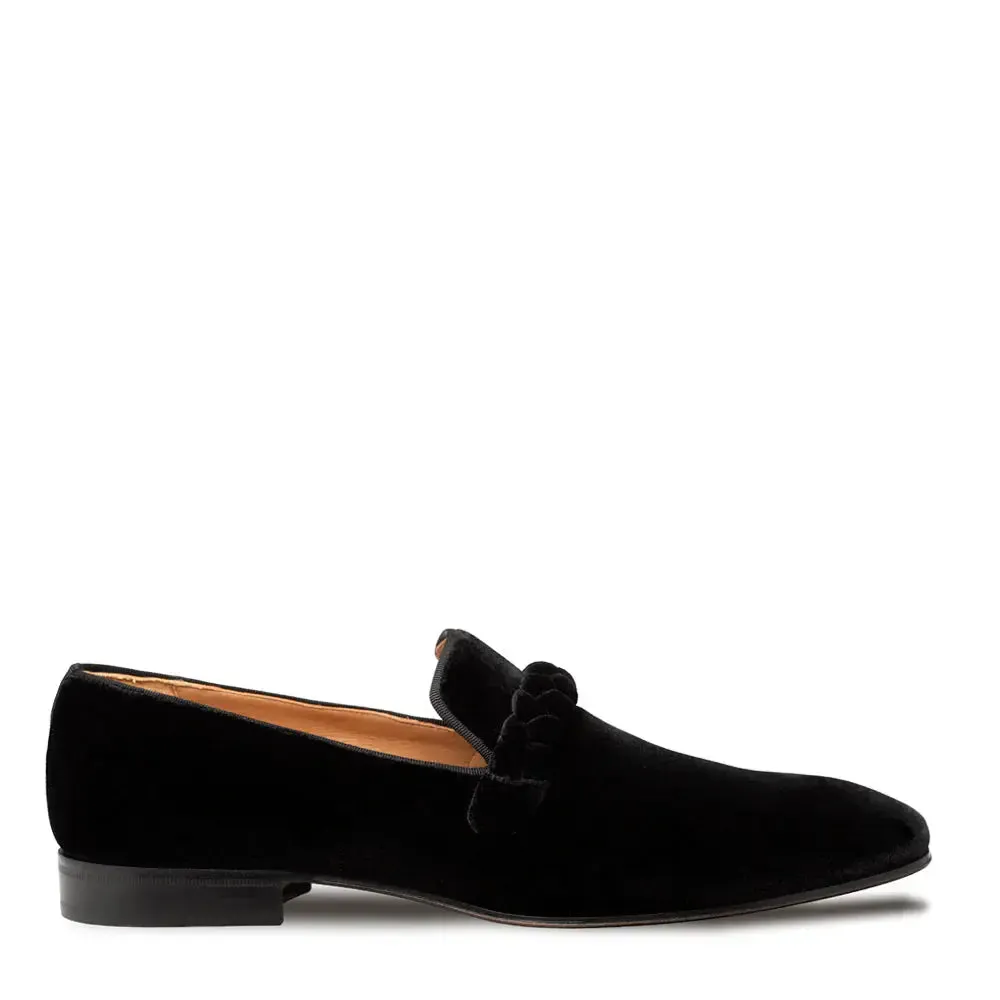 Mezlan Prima 21107 Black Genuine Velvet Slip On Loafers