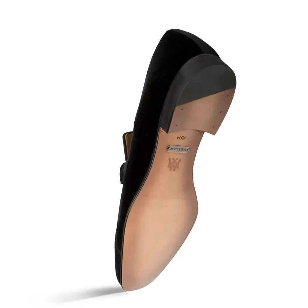 Mezlan Prima 21107 Black Genuine Velvet Slip On Loafers