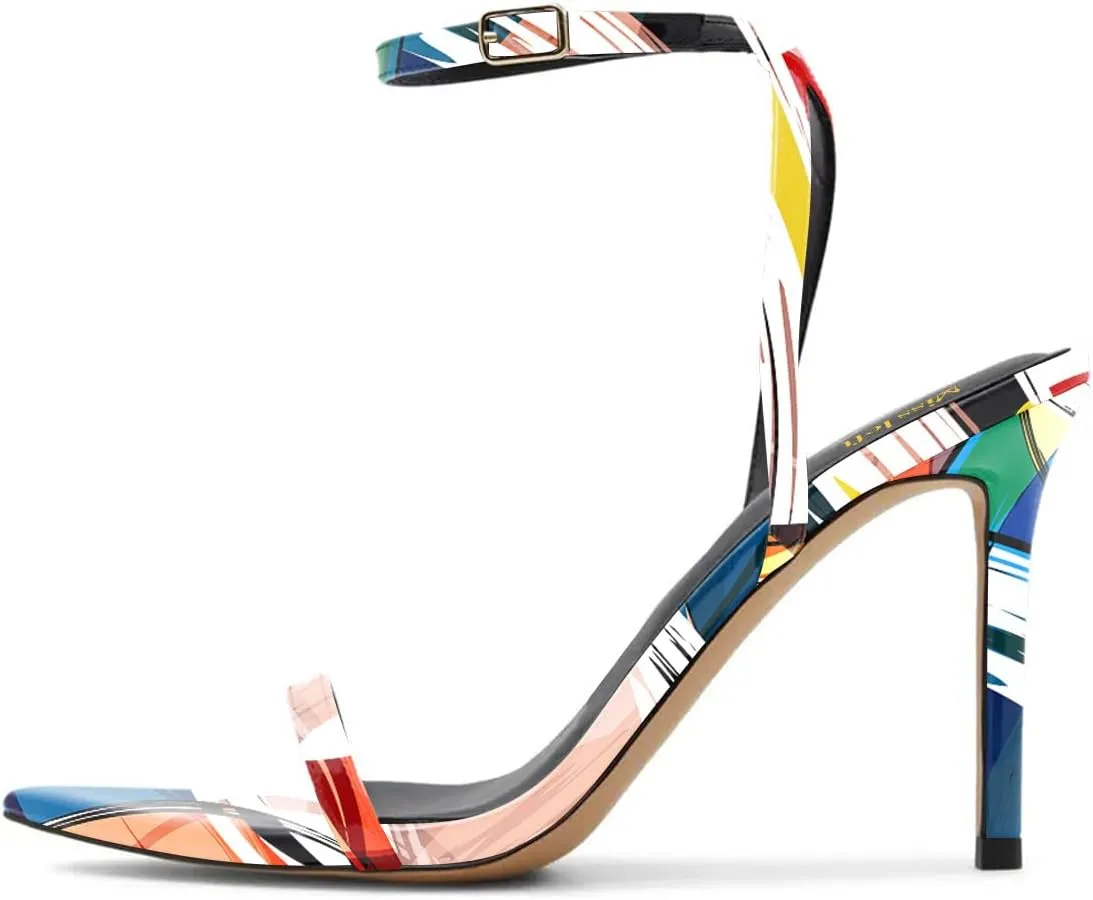 miss left Womens Open Pointed Toe Super High Heel Sandals Narrow Strap Buckle Stiletto Heels Pumps Chic Cocktail Club Dress Shoes Size 4-16 US