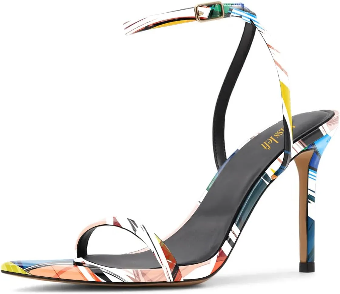 miss left Womens Open Pointed Toe Super High Heel Sandals Narrow Strap Buckle Stiletto Heels Pumps Chic Cocktail Club Dress Shoes Size 4-16 US