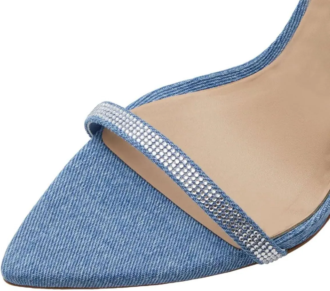 miss left Womens Open Pointed Toe Super High Heel Sandals Narrow Strap Buckle Stiletto Heels Pumps Chic Cocktail Club Dress Shoes Size 4-16 US
