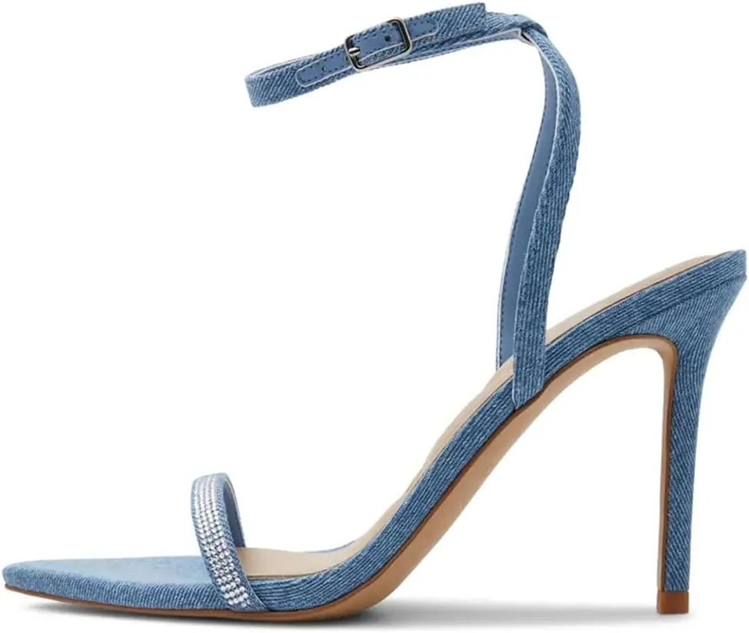 miss left Womens Open Pointed Toe Super High Heel Sandals Narrow Strap Buckle Stiletto Heels Pumps Chic Cocktail Club Dress Shoes Size 4-16 US