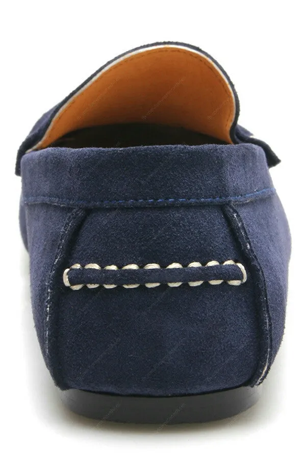 Penny Leather Loafer Suede Navy
