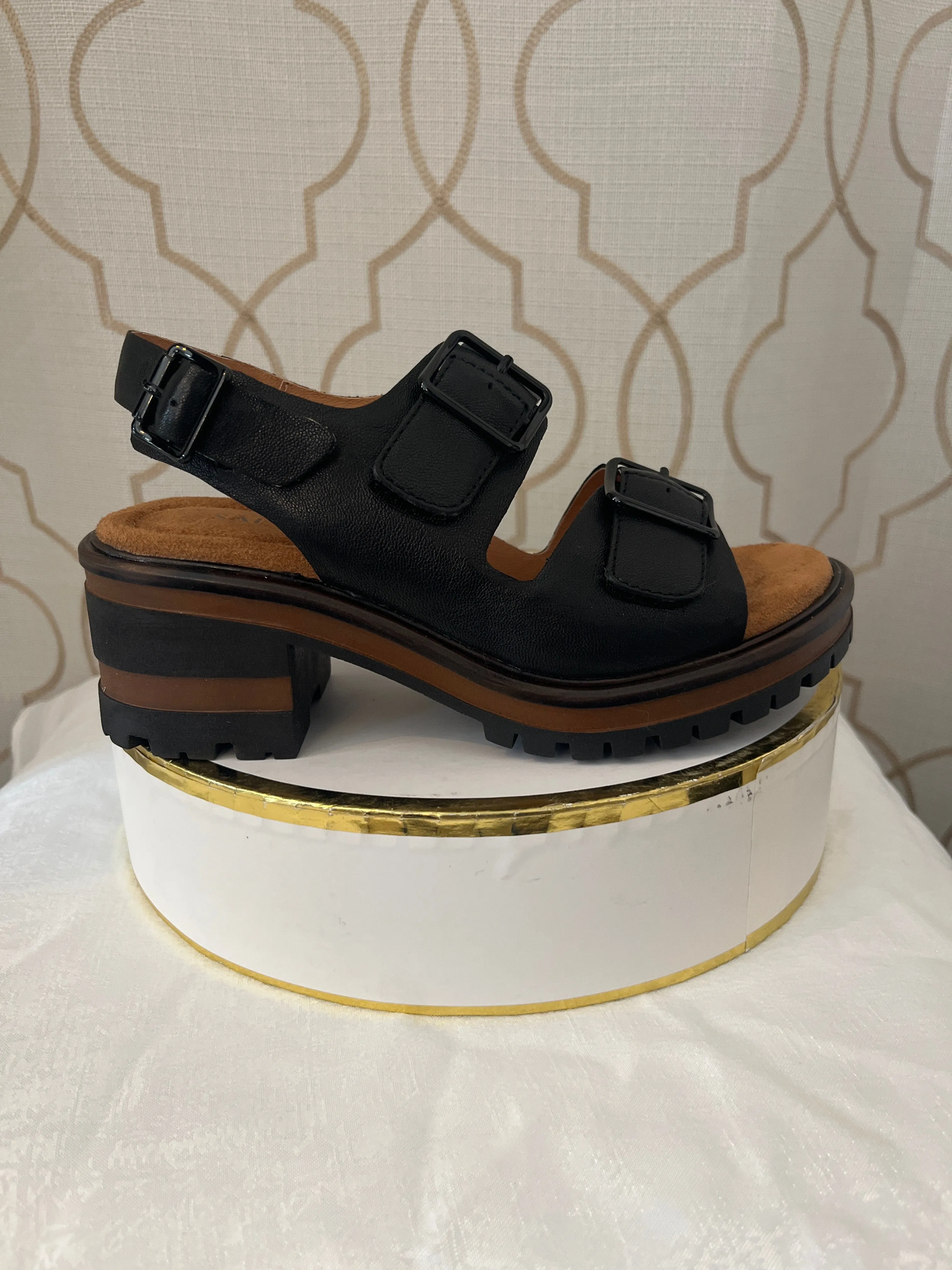 SALVIA HONEY BLACK SMOOTH LEATHER