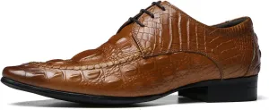 Santimon Men's Oxfords Formal Dress Classic Lace-up Wingtip Crocodile Texture Derby Genuine Leather Fashion Comfortable Shoes Buinsess Casual Prom Wedding Tuxedo Shoes for Men