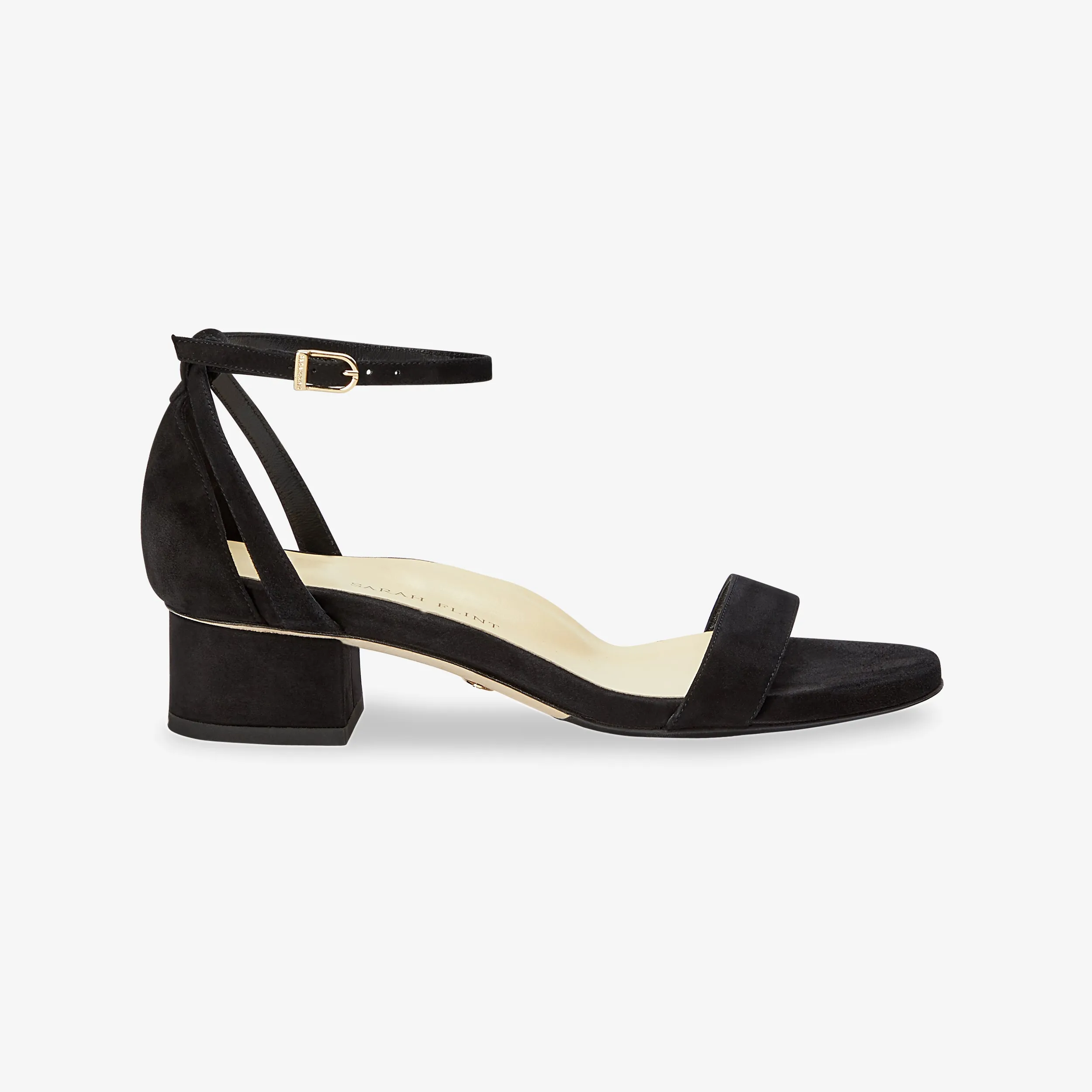 Sarah Flint Perfect Block Sandal 30 :: Black Suede