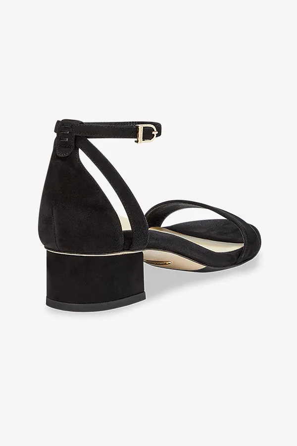 Sarah Flint Perfect Block Sandal 30 :: Black Suede