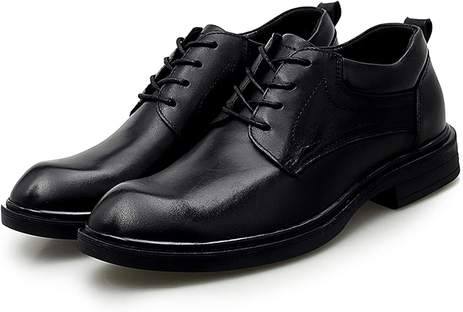Single Season Formal Shoes for Men Lace Up Crocodile Embossed Round Toe Derby Shoes Leather Anti-Slip Slip Resistant Rubber Sole Non Slip Low Top Wedding Very Popular Among Young People